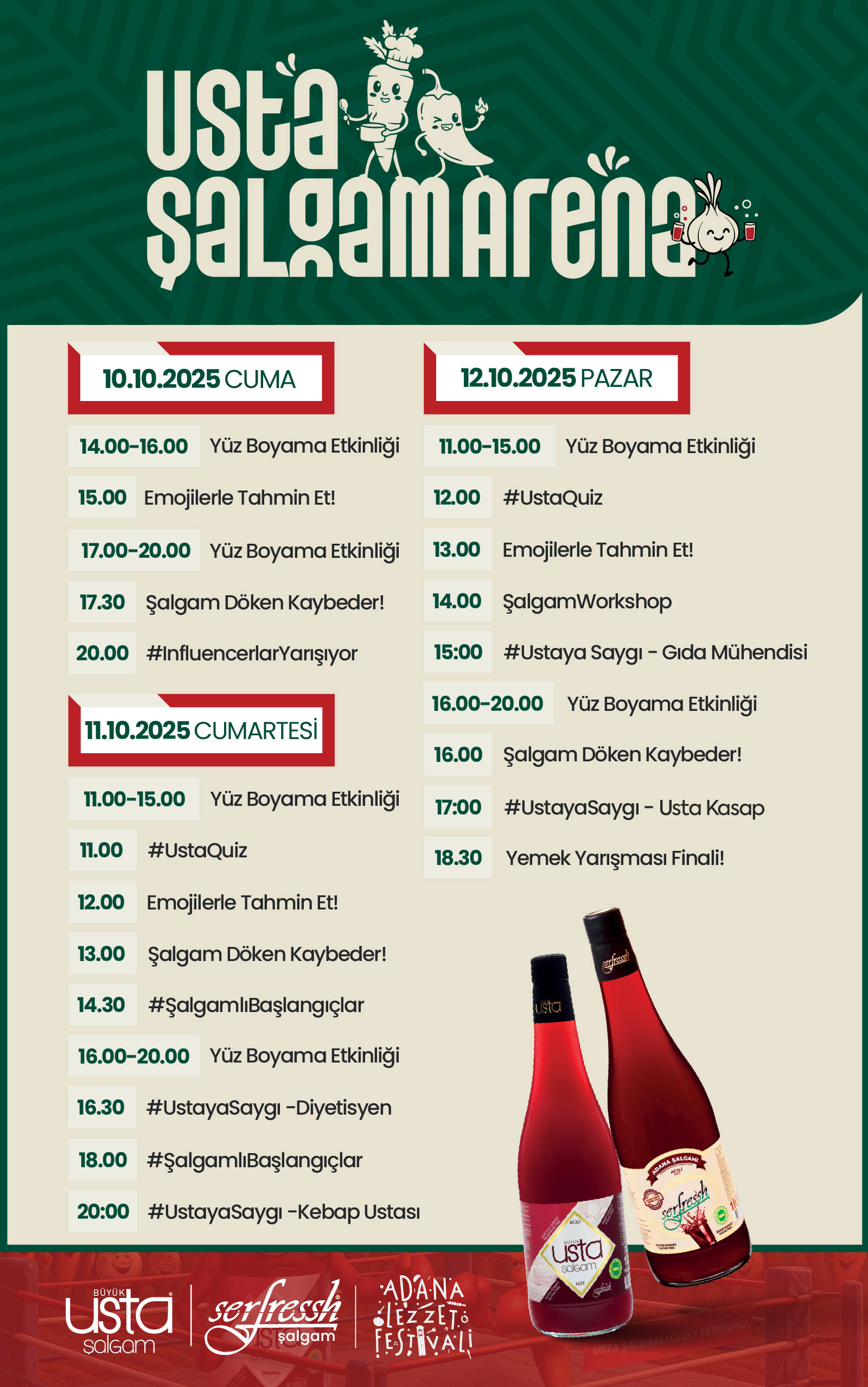 Usta Şalgam Arena Etkinlik Takvimi